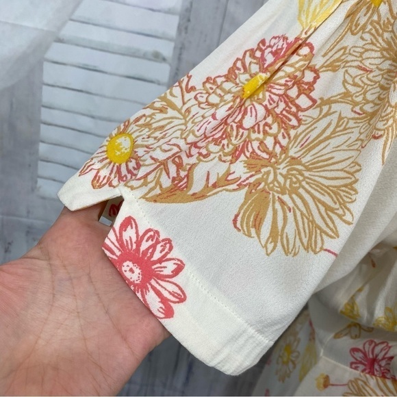 Free People Size Small Hawaii Mini Dress Swing Skirt V Neck Short Sleeve Pockets - Picture 5 of 14